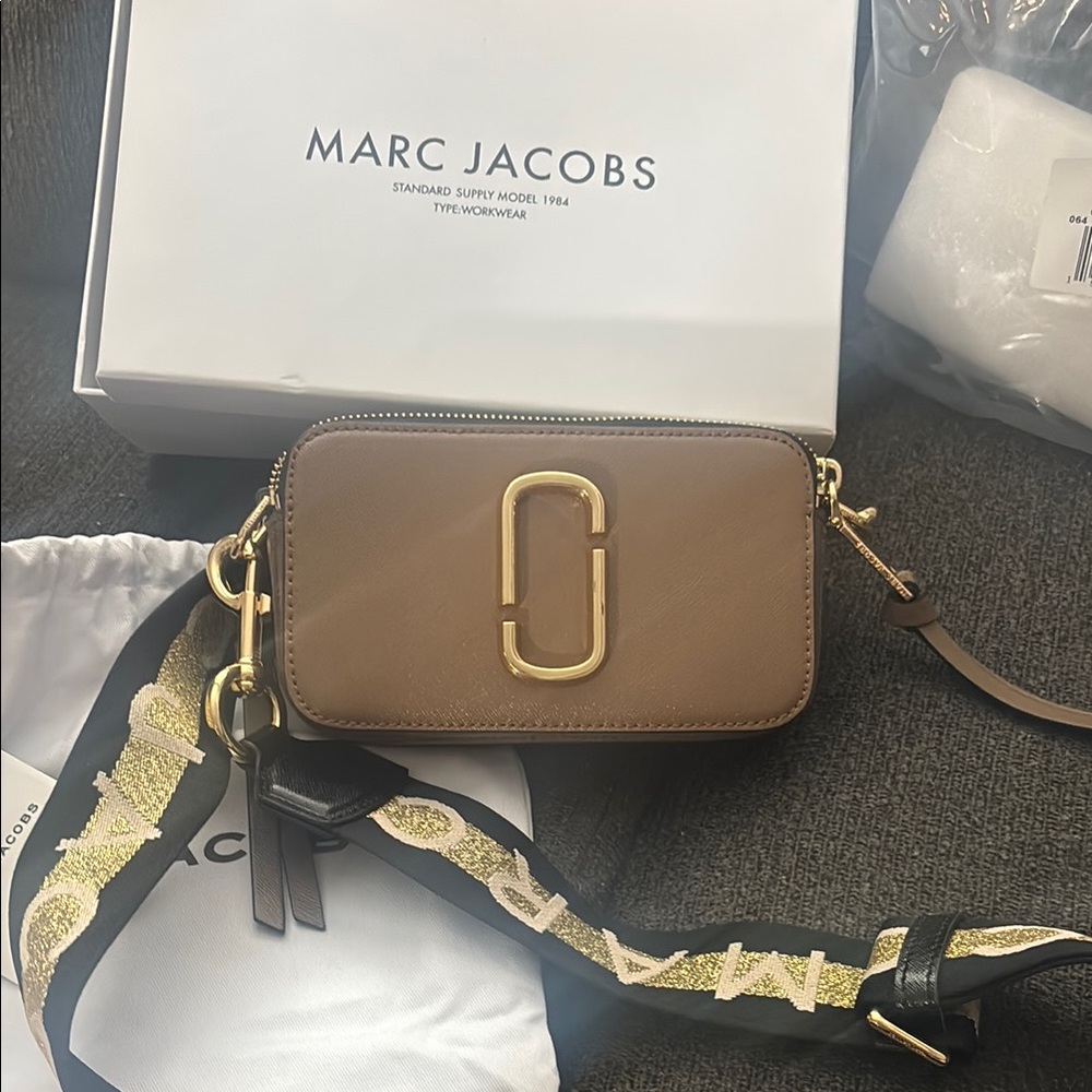 Marc Jacobs Brown and Gold Crossbody Bag